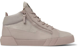 Giuseppe Zanotti Leather and Suede High-Top Sneakers