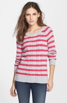Thumbnail for your product : Splendid Cable Knit Stripe Pullover
