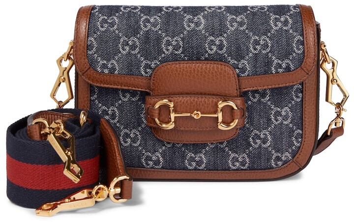 Gucci to Mytheresa Denim Horsebit 1955 Mini Bag -