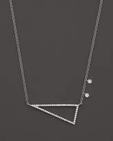 Thumbnail for your product : Meira T 14K White Gold Side Triangle Necklace with Diamonds, 16"