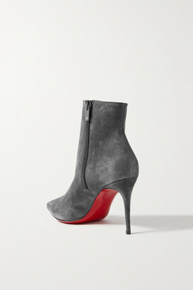 Christian Louboutin So Kate Booty 85 Suede Ankle Boots - Gray