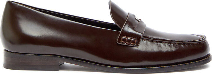 Tory Burch Classic Penny Glossed Leather Loafers