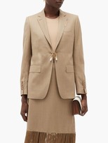 Thumbnail for your product : Burberry Pearl-charm Single-breasted Wool-blend Jacket - Beige