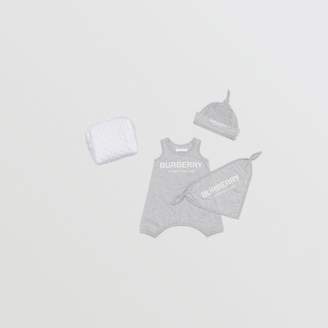 Burberry Logo Print Cotton Three-piece Baby Gift Set