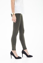 Thumbnail for your product : Forever 21 Contemporary Ribbed Knit Zipper Leggings