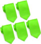 Thumbnail for your product : FoMann Mens Formal Tie Wholesale Lot of 5 Mens Solid Color Wedding Ties 3.5" Satin Finish