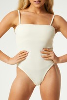 Thumbnail for your product : Little Mistress Clement Sand Ribbed Square-Neck Cami Bodysuit