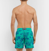 Thumbnail for your product : Vilebrequin Moorea Wide-Leg Mid-Length Wide-Leg Flocked Swim Shorts