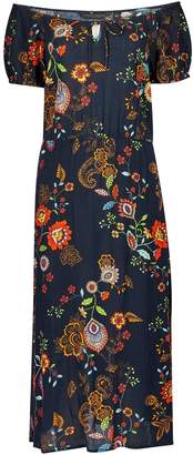 Dorothy Perkins Womens Navy Floral Print Midi Dress