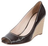Thumbnail for your product : Prada Peep-Toe Espadrille Wedges