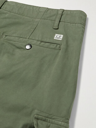 C.P. Company Slim-Fit Tapered Garment-Dyed Stretch-Cotton Sateen Cargo Trousers
