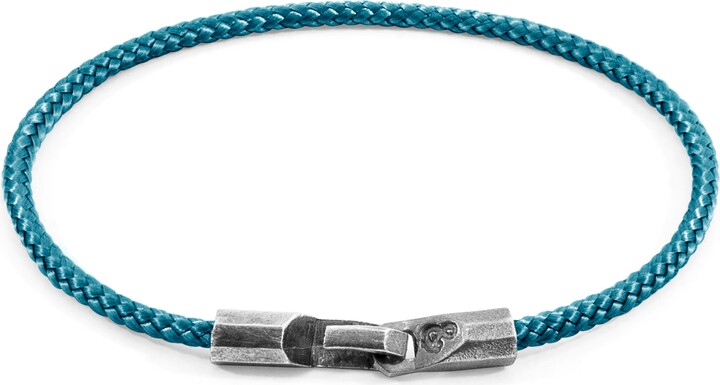 Anchor & Crew Ocean Blue Talbot Silver & Rope Bracelet