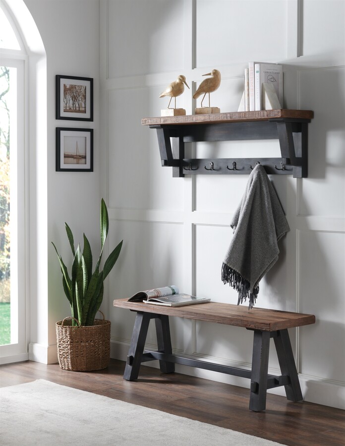 Alaterre Adam 42"L Solid Wood Hook with Shelf and Bench Set ShopStyle