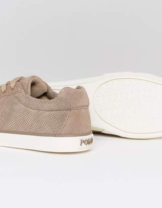 Polo Ralph Lauren Hugh Trainers Perforated Suede In Beige
