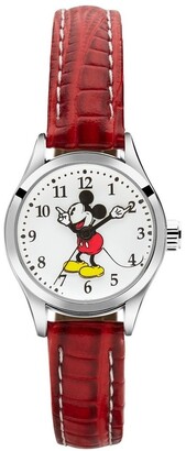Disney Petite Mickey Red Croco Leather Analog Watch