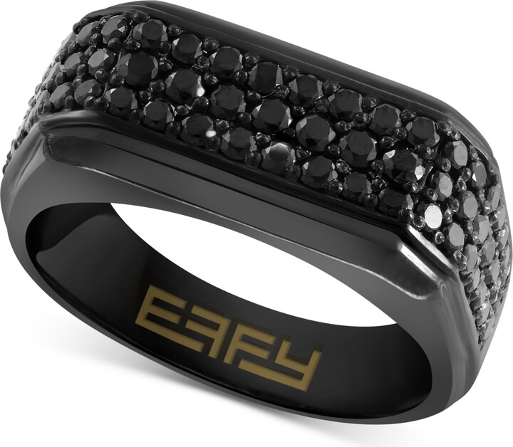 Effy Men's Black Spinel Ring (1-5/8 ct. t.w.) in Black Pvd-Plated Sterling Silver