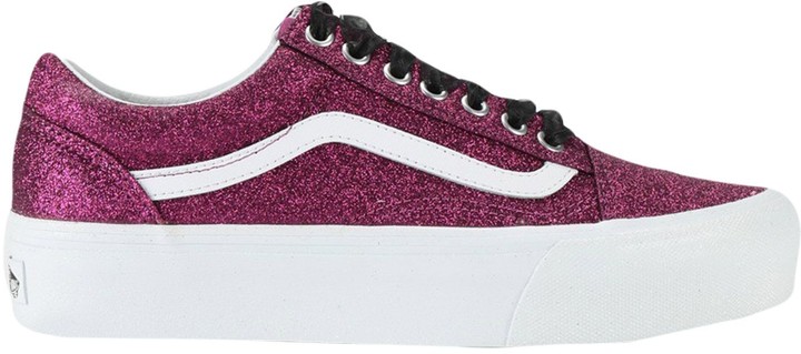 gold glitter vans womens
