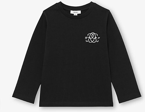 Reiss Black Stefan Branded Cotton-Jersey T-Shirt 9-13 Years 12-13 Years