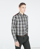 Thumbnail for your product : Zara 29489 Checked Shirt With Contrasting Yoke