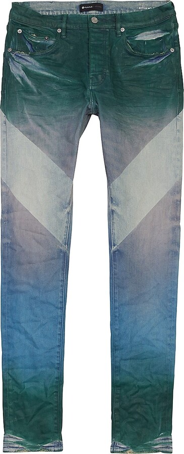 Purple Brand Coated Diagonal Stripe Jeans - ShopStyle
