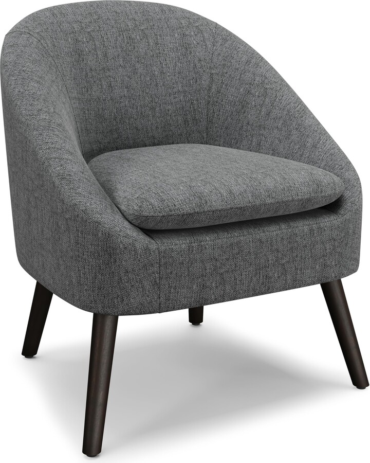 Simpli Home SIMPLIHOME Redding Accent Chair - 27 inch Wide Upholstered Mid-Century Modern Arm Chair in Storm Grey