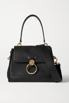 Thumbnail for your product : Chloé Tess Day Small Smooth And Textured-leather Shoulder Bag - Black
