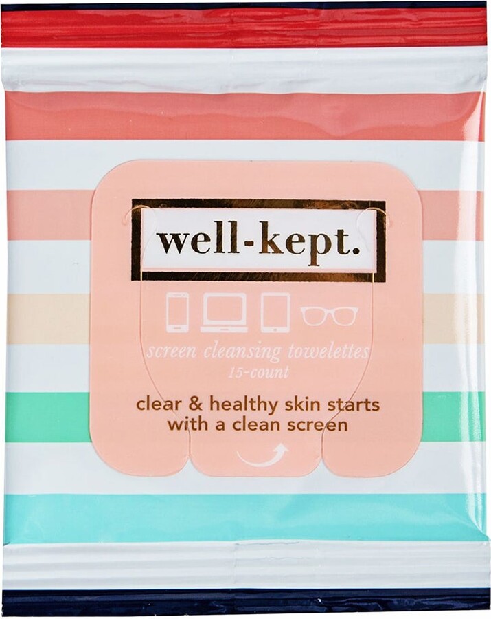 Well-Kept Screen Cleaning Towelettes Multicolor Stripes Pkg/15