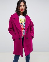Thumbnail for your product : ASOS DESIGN double breasted coat in texture