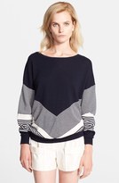 Thumbnail for your product : Band Of Outsiders Chevron Silk & Cashmere Sweater