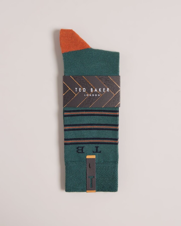 Ted Baker Stripe Socks in Green - ShopStyle