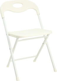 Latitude Run 800Lb Capacity 4 White Stainless Steel Folding Chairs, Stackable, Waterproof, Dual Hinges, Triple Bracing, Easy For Trunk Storage, All-Weather Proof,
