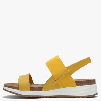 Daniel Bottlewell Yellow Leather Low Wedge Sandals