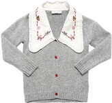 Thumbnail for your product : MonnaLisa Viscose Blend Knit Cardigan W/ Collar