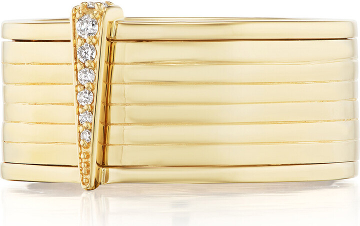 Sorellina Spinning Record 18K Yellow Gold Diamond Ring