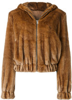 Helmut Lang - hooded fur bomber jacket