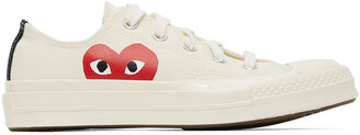Comme des Garçons PLAY Off-White Converse Edition Half Heart Chuck 70 Low Sneakers
