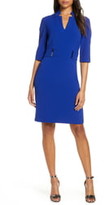 Thumbnail for your product : Tahari Inverted Notch Collar Stretch Crepe Sheath Dress