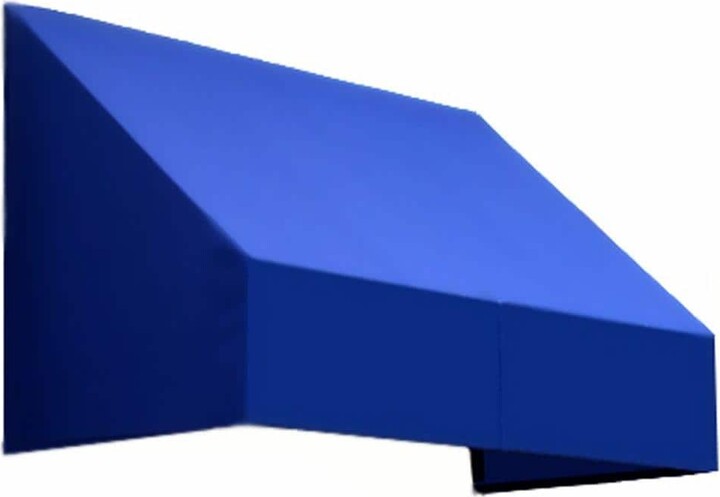 10.38 ft. New Yorker Fixed Awning 124.5 in. W x 24 in. H x 42 in. D Acrylic Fabric in Bright Blue