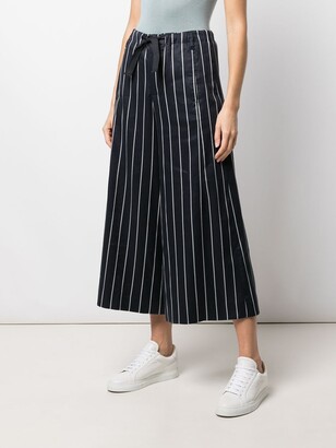 Closed Stripe-Print Wide-Leg Trousers