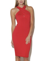 Thumbnail for your product : Arden B Crepe Cross Front Halter Midi