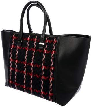 Victoria Beckham Knit Leather-Trimmed Liberty Tote