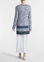 Thumbnail for your product : St. John Vertical Fringe Multi Tweed Waterfall Cardigan