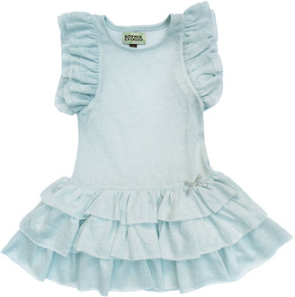 Sophie Catalou Girls' Casual Dresses Mint - Metallic Mint Morgan Flutter-Sleeve Dress - Toddler & Girls