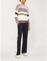 Thumbnail for your product : Maje Maybe contrast-striped brushed knitted jumper