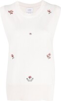 Thumbnail for your product : Barrie Floral Embroidered Cashmere Top