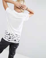 Thumbnail for your product : ASOS T-Shirt with Work Print and Distress
