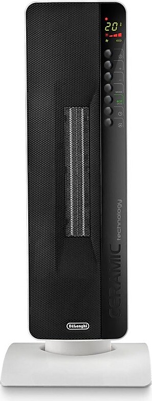 De'Longhi 1500-Watt 5118 BTU Digital Flat Panel Tower Ceramic Heater, Black/White (TCH8093ER)