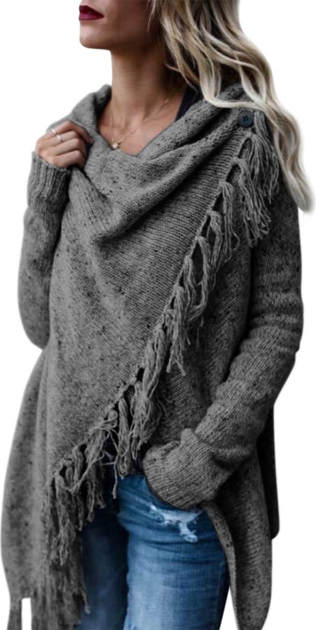 grey wrap jumper