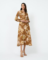 Thumbnail for your product : Forcast Women's Brown Maxi dresses - Athens Floral Dobby Maxi Dress