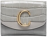 Thumbnail for your product : Chloé C crocodile-effect leather wallet